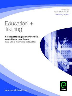 cover image of Education + Training, Volume 50, Issue 5